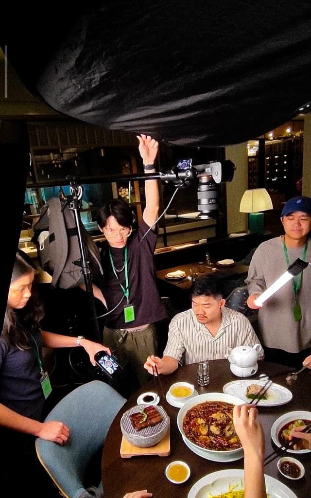 PersonEdge team on a food content shoot
